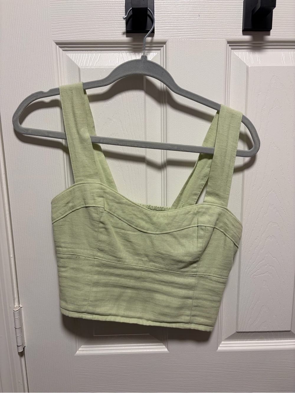 Abercrombie & Fitch Light Green Cropped Bustier Tank Set with shorts